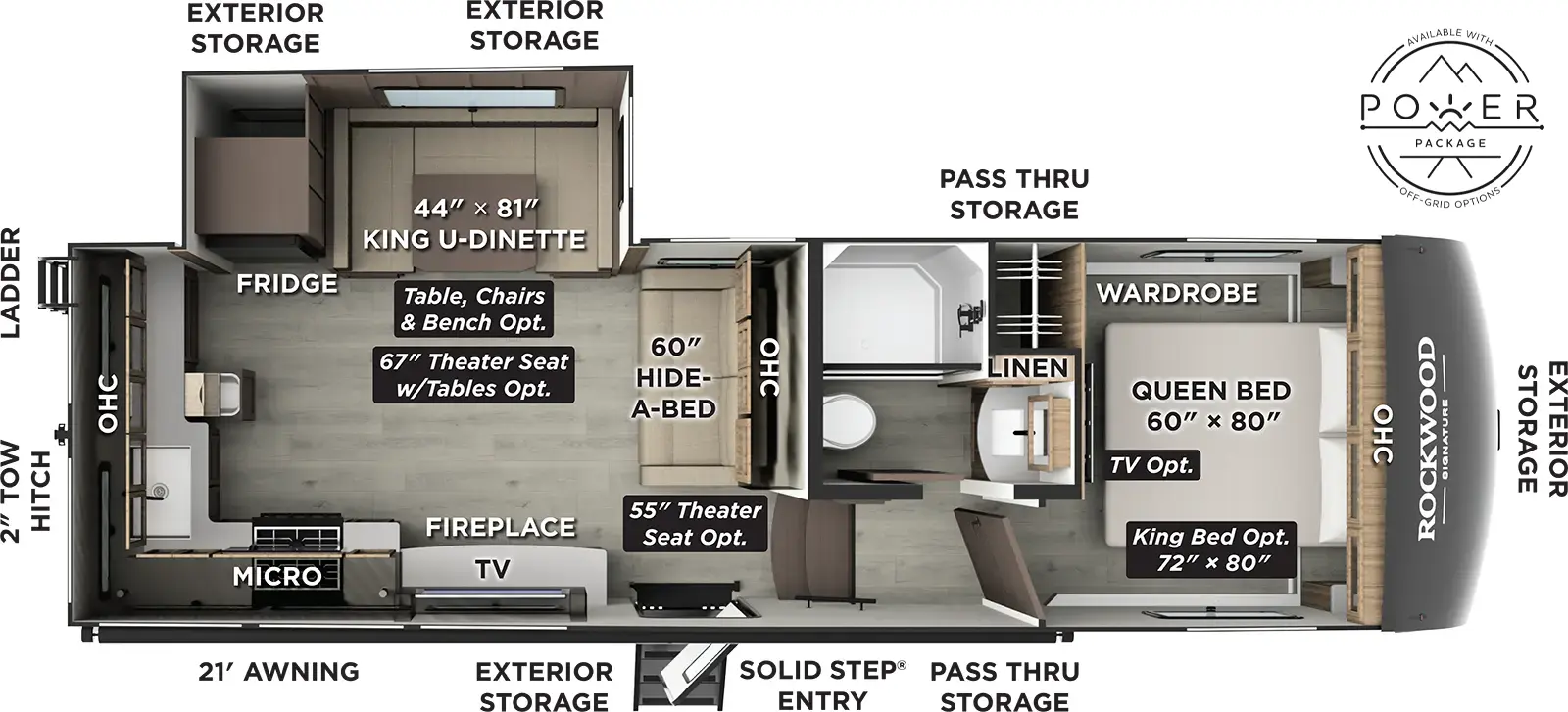 Rockwood Signature Fifth Wheels R301RKS Floorplan